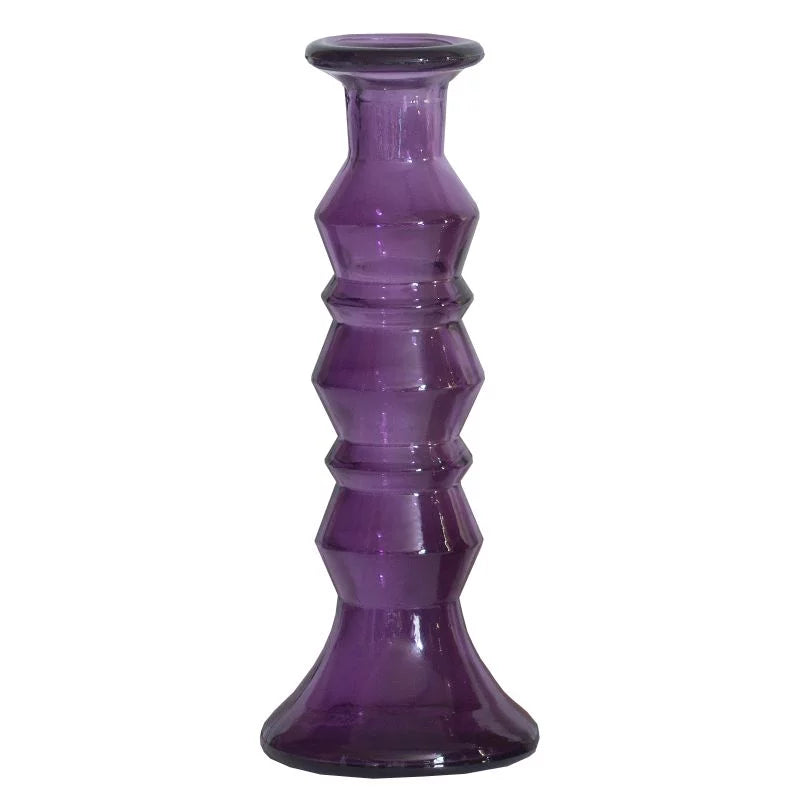 Candleholder Recycled Glass Purple