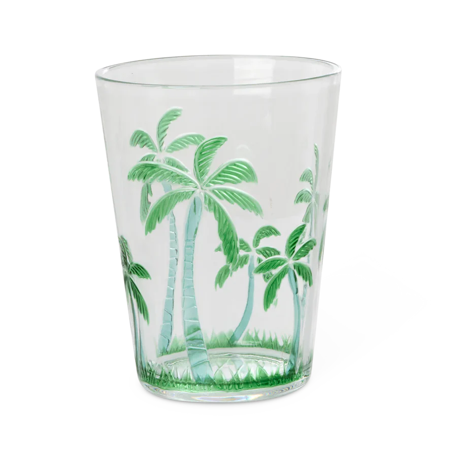 Acrylic Tumbler with Palm Tree Design - Clear