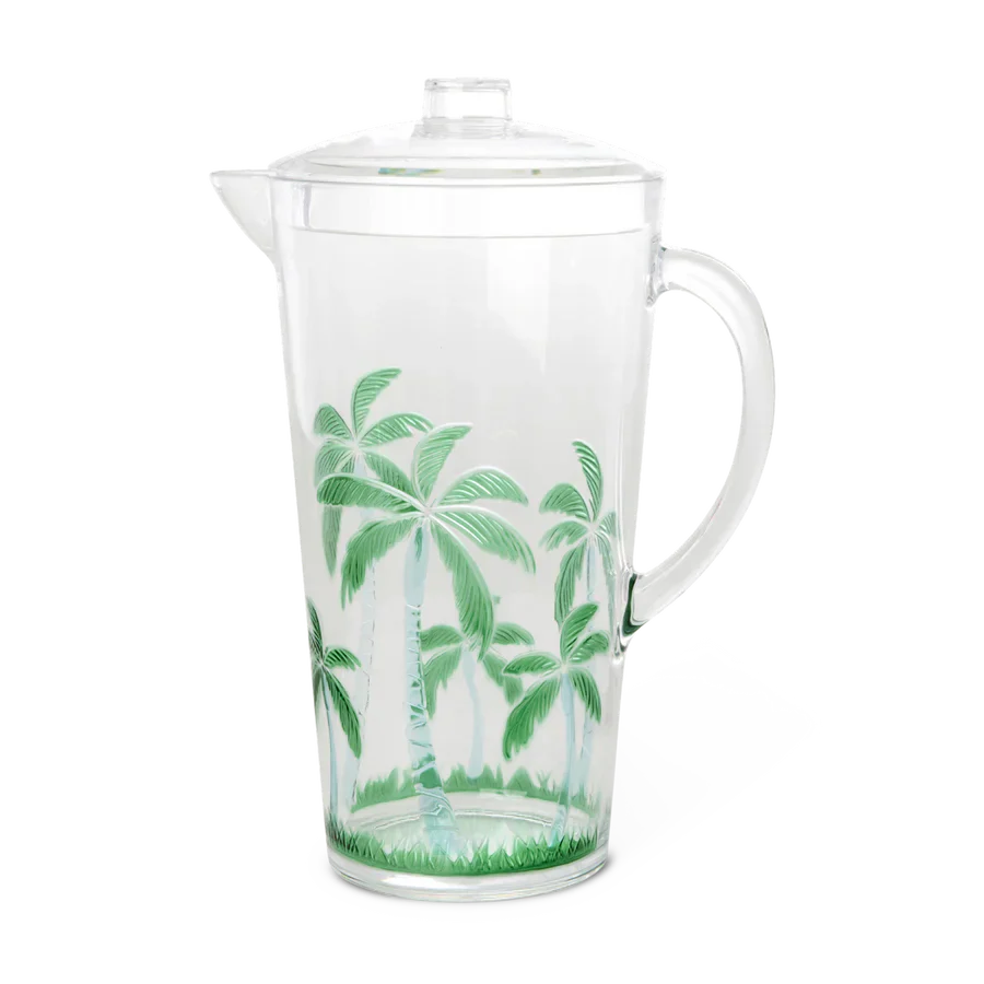 Acrylic Jug in Clear with Palm Tree Design