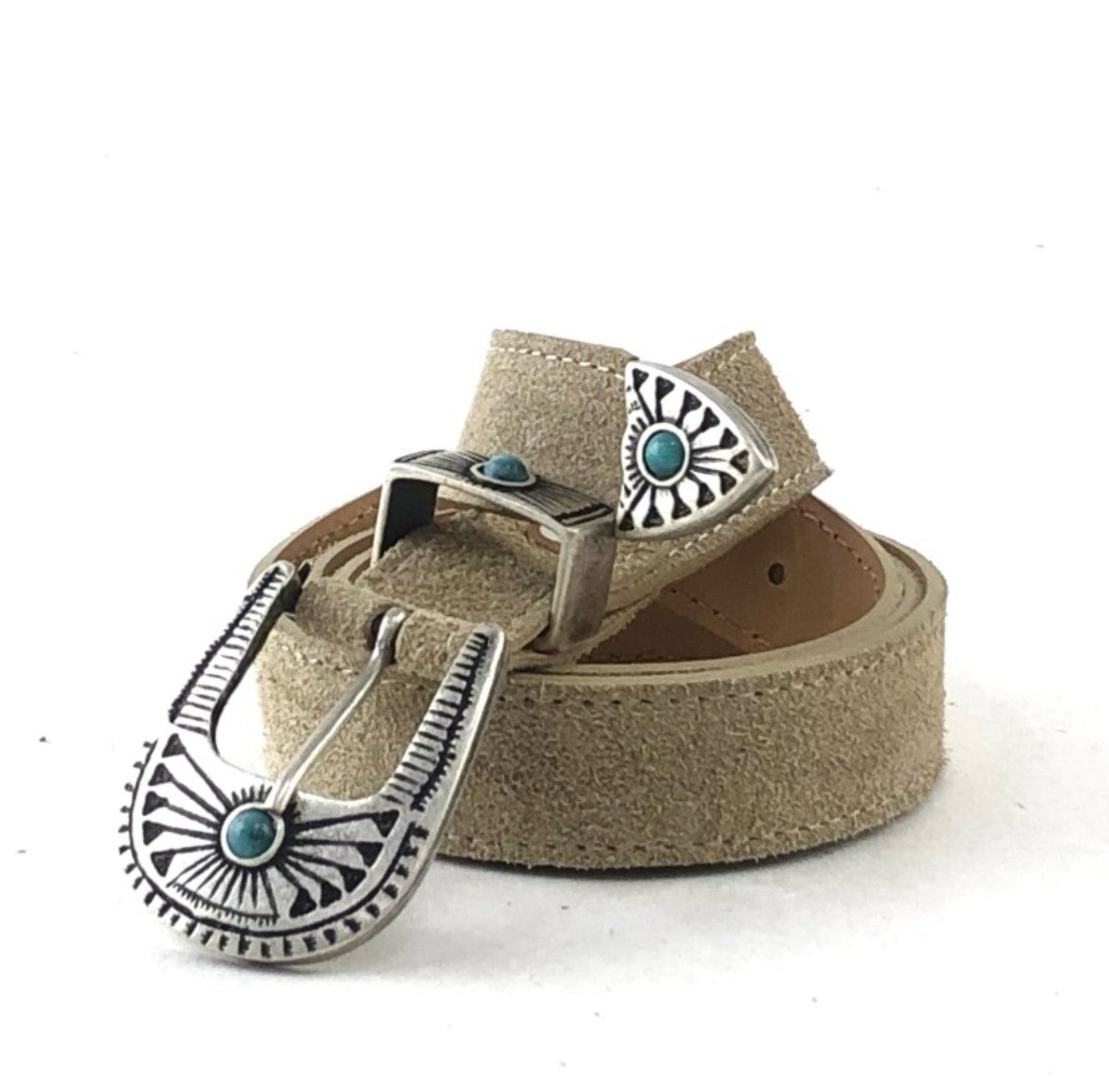 Belt Tris Stone turquoise Suede