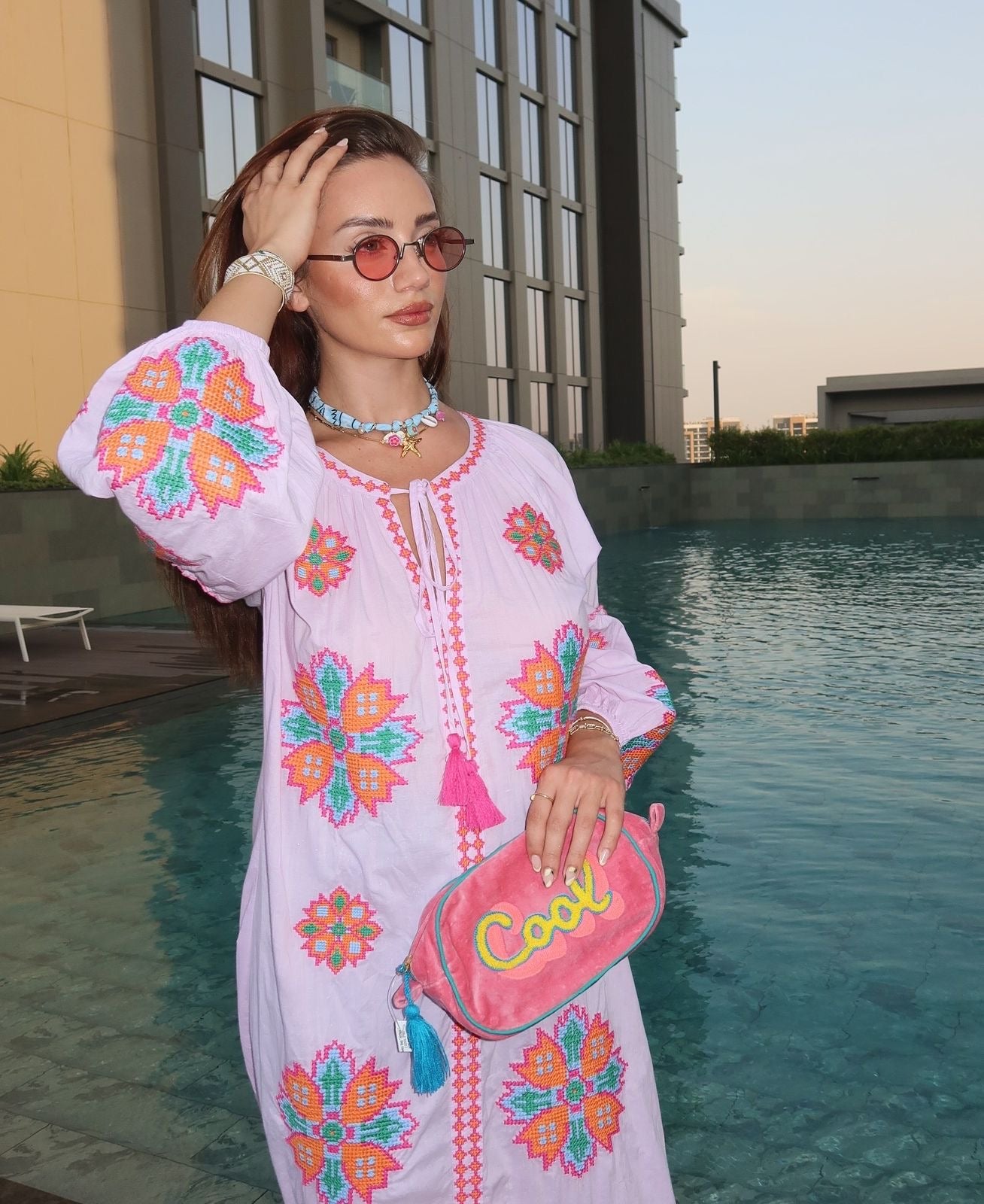 MIDI DRESS EMBROIDERED