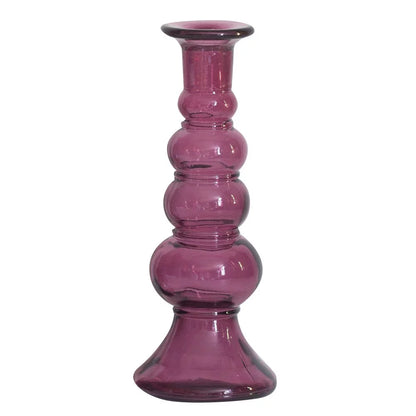 Candleholder Recycled Glass Pink