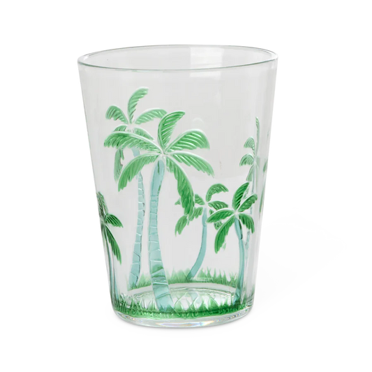 Acrylic Tumbler with Palm Tree Design - Clear