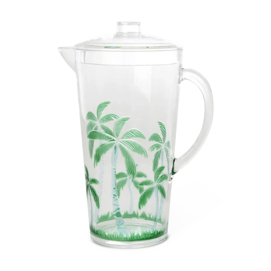 Acrylic Jug in Clear with Palm Tree Design