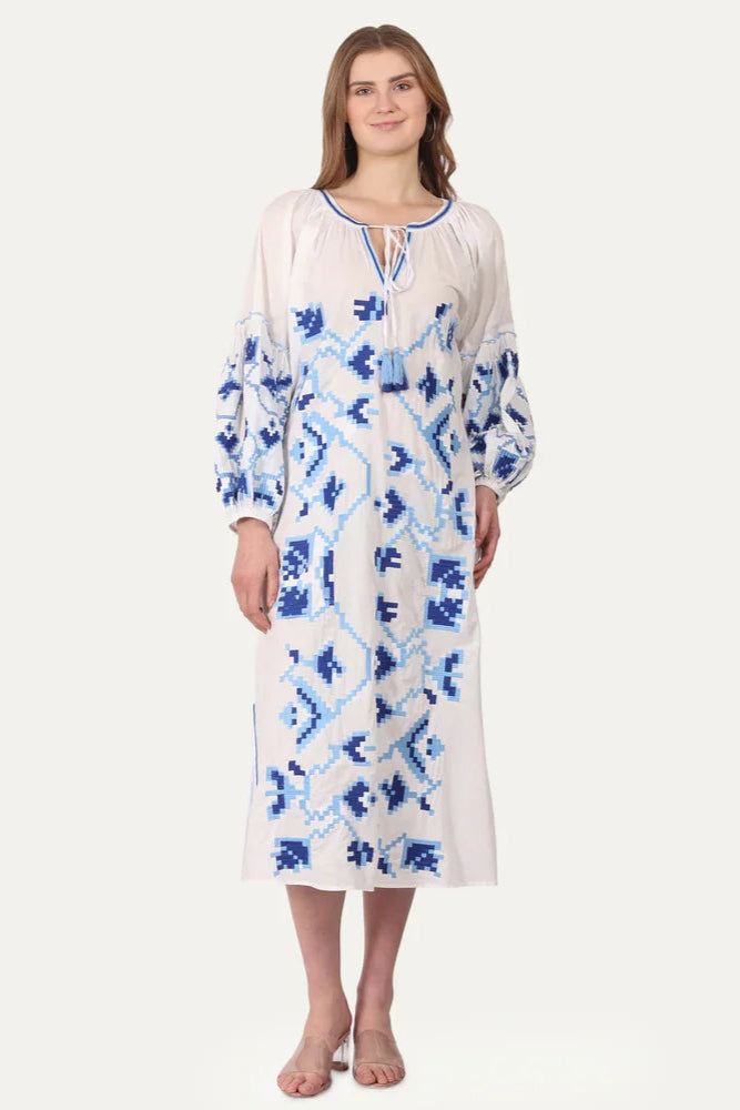 MIDI DRESS EMBROIDERED