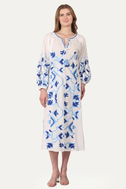 MIDI DRESS EMBROIDERED