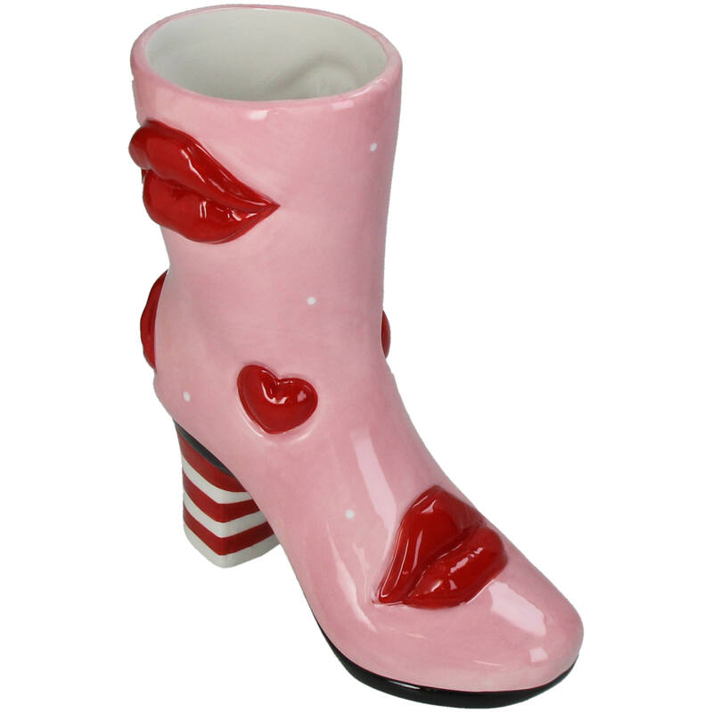 Vase Boot Lips Stoneware Multi
