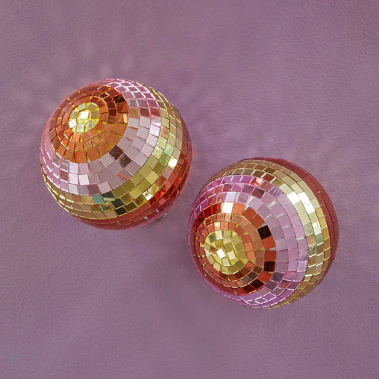Disco Ball with Stripes and Gold