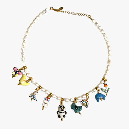 PEARLS & CHARMS NECKLACE
