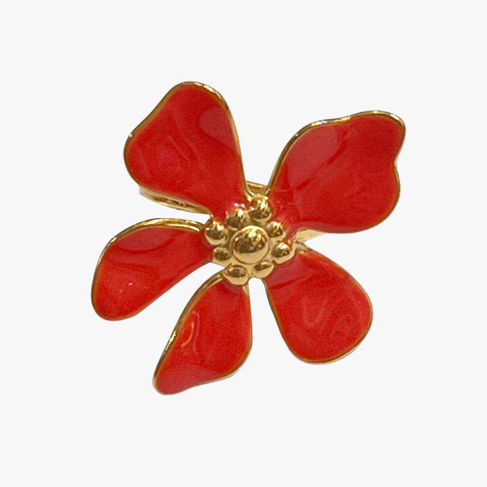 Enamel flower Ring