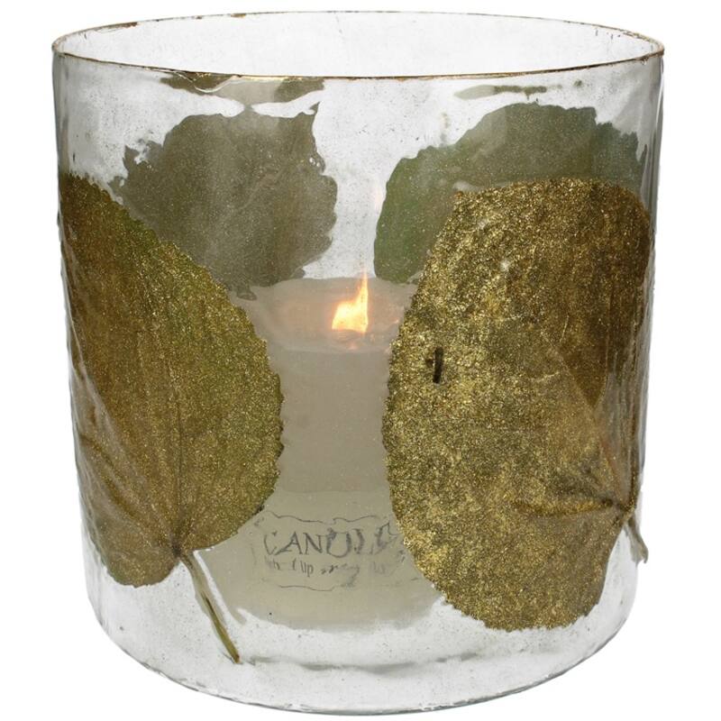 Candle Holder Leaf Clear